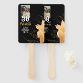 50 and Fabulous Gold Foliage 50th Birthday Photo ハンドファン (正面&裏面)