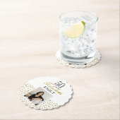 50 and Fabulous Gold Glitter Photo 50th Birthday ペーパーコースター (インサイチュ)