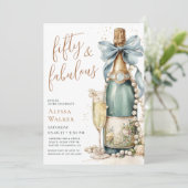 50 And Fabulous Gold Script 50th Birthday Party 招待状 (スタンド正面)