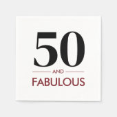 50 And Fabulous Modern Cherry Wine Birthday Saying スタンダードカクテルナプキン (正面)