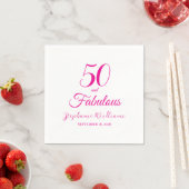 50 and Fabulous Name Date 50th Birthday Party スタンダードカクテルナプキン (インサイチュ)