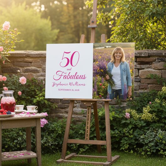 50 and Fabulous Photo 50th Birthday Party ポスター