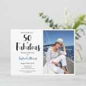 50 and Fabulous Photo 50th Birthday Party  招待状 (スタンド正面)