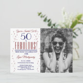 50 and Fabulous Photo 50th Birthday Party 招待状 (スタンド正面)