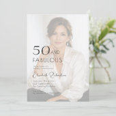 50 and Fabulous Photo 50th Birthday Party  招待状 (スタンド正面)