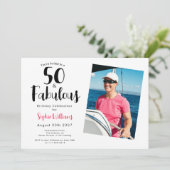 50 and Fabulous Photo 50th Birthday Party  招待状 (スタンド正面)