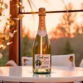 50 and Fabulous Photo 50th Birthday Thank you スパークリングワインラベル