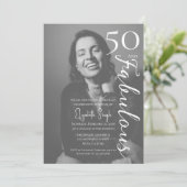 50 and Fabulous Photo Birthday Party Invitation  カード (スタンド正面)