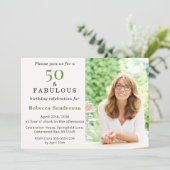 50 and Fabulous Pink 50th Birthday Party 招待状 (スタンド正面)