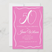 50 and Fabulous Pink Birthday Invitation 招待状 (正面)