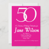 50 and fabulous pink birthday invitation 招待状 (正面)