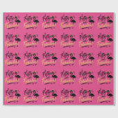 50 and fabulous pink flamingo 50th birthday ラッピングペーパー (フラット)