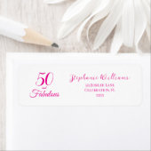 50 and Fabulous Script Pink 50th Birthday Party  ラベル (インサイチュ)