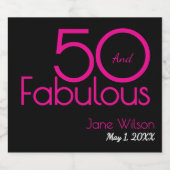 50 and Fabulous Wine Bottle labels スパークリングワインラベル (シングルラベル)