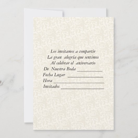 50 aniversario de Bodas 招待状 (裏面)