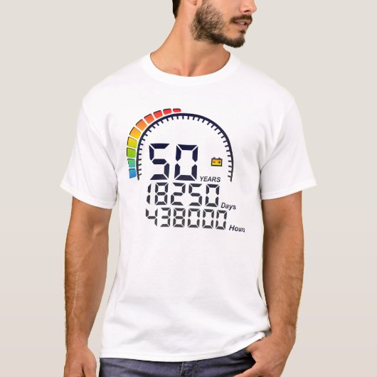 50 ans years compteur anniversaire days hours vite tシャツ (正面)