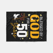 50 Birthday Blessed By God For 50 Years Old 50th B フリースブランケット (正面(横))
