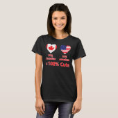 50 Canadian 50 American 100 Cute Half Patriotic Fl Tシャツ (正面フル)