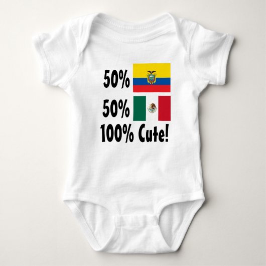 50% Equadorian 50%のメキシコ人かわいい100% ベビーボディスーツ (正面)