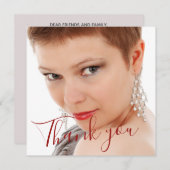 50 Fabエレガント誕生日フォトスクリプトレッド誕生日 サンキューカード (正面/裏面)