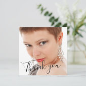 50 Fabエレガント誕生日フォトスクリプトレッド誕生日 サンキューカード (スタンド正面)