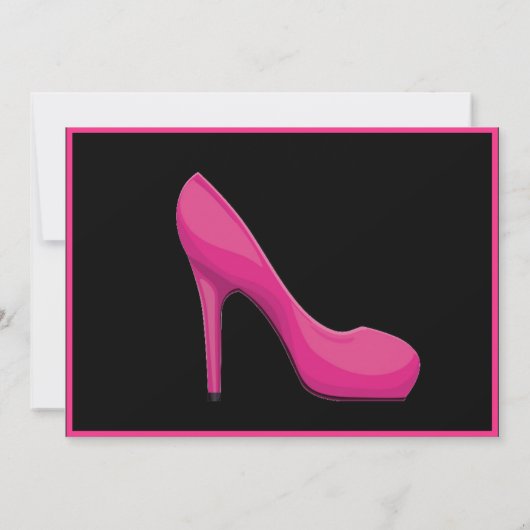 50 & Fab 50と素晴らしいピンクのハイヒール 招待状 (裏面)
