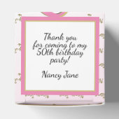50 & Faborous Birthday Party Pink/金ゴールド・メッセージ フェイバーボックス (上部)