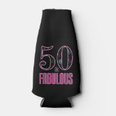 50 & Faborous Black Pink Fireworks 50誕生日 ボトルクーラー (正面)