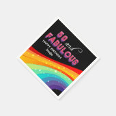 50 & Faborous Rainbow Sparkle 50th Birthday Party スタンダードカクテルナプキン (角)