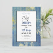 50 & FABULOUSバースデーパーティーブルースフォト 招待状 (スタンド正面)