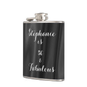 50 & Fabulousブラック&ホワイトエレガント王室のシンプル フラスク (左)