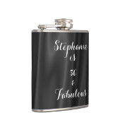 50 & Fabulousブラック&ホワイトエレガント王室のシンプル フラスク (右)