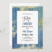 50 & FABULOUS誕生日パーティーブルーズと写真 招待状 (正面/裏面)