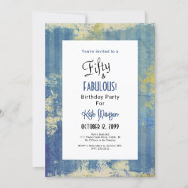 50 & FABULOUS誕生日パーティーブルーズと写真 招待状