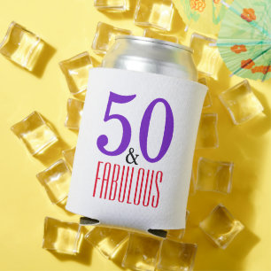 50 & Fabulous ビーチ誕生日 ドリンクスリーブ 缶クーラー