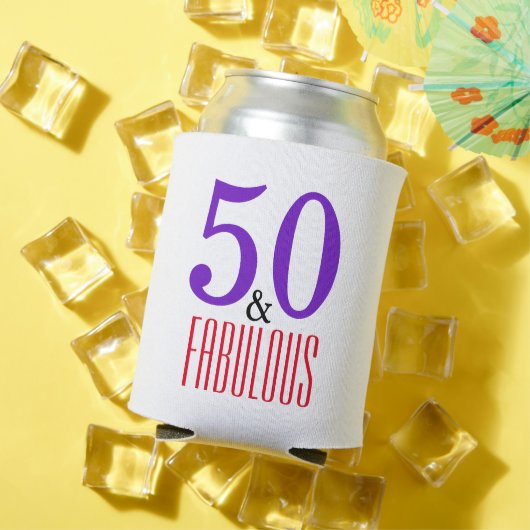 50 & Fabulous ビーチ誕生日 ドリンクスリーブ 缶クーラー (インサイチュ 夏)