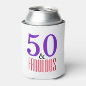 50 & Fabulous ビーチ誕生日 ドリンクスリーブ 缶クーラー (缶正面)