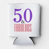 50 & Fabulous ビーチ誕生日 ドリンクスリーブ 缶クーラー (正面)