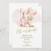 50 & Fabulous、モダントレンディー50誕生日 招待状 (正面/裏面)