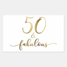 「50 & Fabulous」金ゴールド、v5フェイク誕生日応援