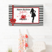 50 & FABULOUS 50番目の誕生日モダンストライプ 横断幕 (インサイチュ)