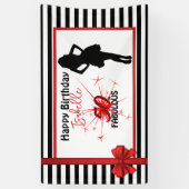 50 & FABULOUS 50番目の誕生日モダンストライプ 横断幕 (縦)