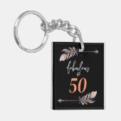 50 & Fabulous @ 50 50th Birthday Party Boho Arrows キーホルダー (正面左)