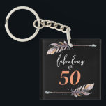 50 & Fabulous @ 50 50th Birthday Party Boho Arrows キーホルダー<br><div class="desc">50 & Fabulous @ 50 50th Birthday Party Boho Arrows Keychain.</div>