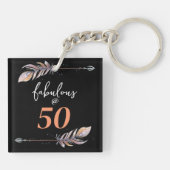 50 & Fabulous @ 50 50th Birthday Party Boho Arrows キーホルダー (裏面)