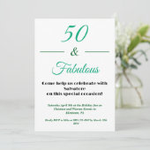  50 & Fabulous 50th  Birthday Invitation 招待状 (スタンド正面)