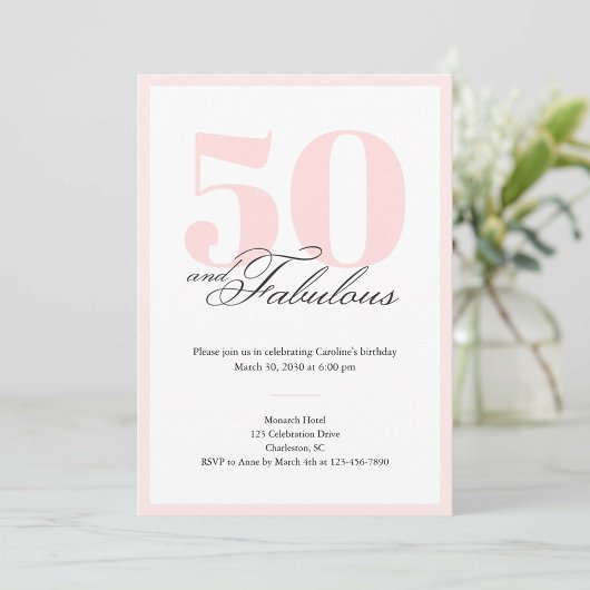 50 & Fabulous 50th Birthday Invitation 招待状