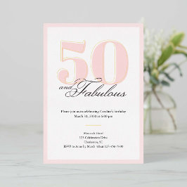 50 & Fabulous 50th Birthday Invitation 箔招待状