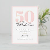 50 & Fabulous 50th Birthday Invitation 箔招待状 (立ち正面)