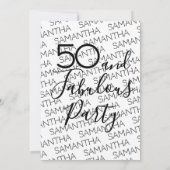 50 & Fabulous 50th Birthday Party Black Elegant 招待状 (裏面)